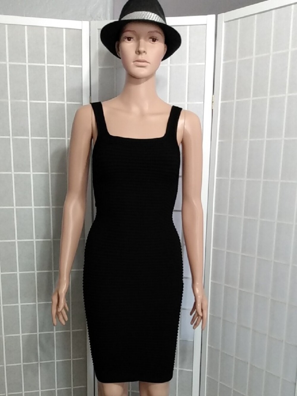 Free People Intimately Black Pleated Midi Bodycon Dress‎ - Women's M/L- NWOT